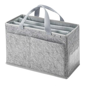 PC パソコン スマホ タブレット アクセサリー パソコンや書類を簡単に持ち運べて会議や保管にも便利なBOX型バッグ グレー パソコンや書類などを入れてのちょっとした移動に最適です 厚手のフェルトと芯材でしっかり自立します