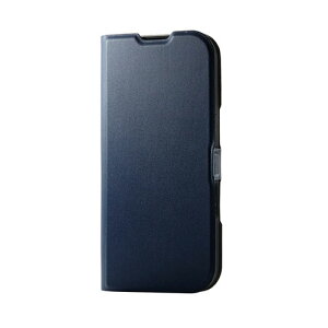 エレコム iPhone 16 レザーケース 手帳型 UltraSlim 薄型 磁石付き ネイビー PM-A24APLFUNV | Apple iPhone iPad スマホ 関連単語 ストラップ スタンド 三脚 車 ホルダー タブレッド ペン キッズ キーボード si