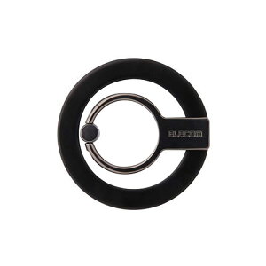 エレコム マグネットスマホリング 2WAY ブラック P-STRMKHICRBK | Apple iPhone iPad スマホ 関連単語 リング ストラップ スタンド 三脚 車 ホルダー タブレッド ペン キッズ キーボード sim パソコン ア
