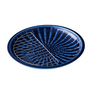 すのこ付大皿(径25×3cm大皿・すのこ20×10×1.4cm) 電子レンジOK ブルー K50208046 食器 コップ タンブラー ビヤー グラス スプーン フォーク 皿 どんぶり カップ ボトル 箸 マグ プレート 茶器 ポット