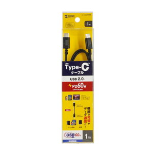 TTvC USB 2.0 Type-CP[u PD60W 1m ubN KU-CCP6010BK PC p\R X}z ^ubg | ֘AP X}[gtH gѓdb ANZT[ iPhone p[c iPad Ӌ@  Android h