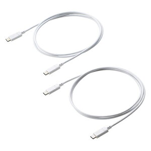 GR USB2.0P[u(USB Type-C - USB Type-C/60WΉ/2{Zbg) zCg MPA-CCTW10WH PC p\R X}z ^ubg | ֘AP iPhone p[c iPad Ӌ@  Android hCu USB Xg[W t