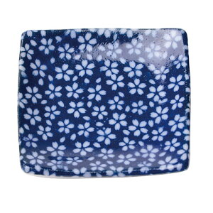 【10枚セット】 ヤマコー てまひま工房 プチ風水・盛塩小皿 角型 藍 山桜 yamaco78458X10 食器 コップ タンブラー ビヤー グラス スプーン フォーク 皿 どんぶり カップ ボトル 箸 マグ プレート