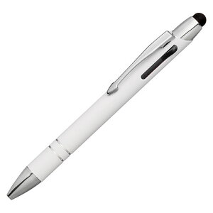 【10セット】 メタルラバー3色タッチボールペン ホワイト メタルの適度な重量感とラバー仕上げ 22552903X10 文具 備品 | 関連単語 ビジネス シュレッダー コピー プリンター インク 鉛筆 ペン 絵