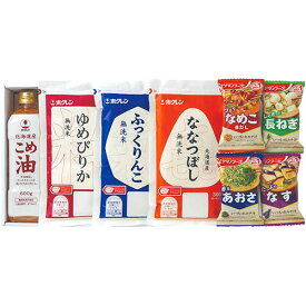 人気 にんき 冬ギフト 新生活 おすすめ 定番 話題 歳暮 寒さ 対策 プレゼント 【6セット】 味彩 旬彩米ギフト HH-C 【ホクレン(北海道こめ油)・(無洗米ゆめぴりか・ふっくりんこ・ななつぼし) ほか】 FUJI-010475226X6 のし対応 結婚祝い 新生活にも最適