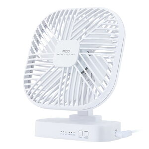 MCO マグネットUSB FAN ホワイト ぴたっと貼りつく!マグネット式 3段階風量調整可能 タイマー機能 USF-22W