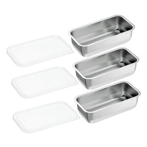 よこやま 燕熟の技 バット1/3サイズ・蓋×各3個 保存に便利なステンレスバット 吊るせる穴付き YB-751 調理 料理 キッチン | 関連単語 焼型 トング ヘラ 茶こし スライサー カップ ナイフ 網 こ