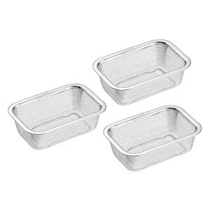 よこやま 燕熟の技 ザル1/4サイズ 3個組 野菜の水切りや下ごしらえに 丈夫で耐久性に優れたステンレス製 YZ-400 調理 料理 キッチン | 関連単語 おろし 絞り タナース プーン おたま ボウル フ