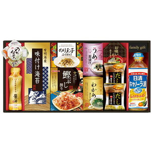 日清オイリオ食卓詰合せ【有明海産味付け海苔・のり玉子ふりかけ・鰹節削り・うめ茶漬け・わかめスープ・永谷園お吸いもの松茸風味 ほか】 2648-056 冠婚 葬祭 | 関連単語 内祝い 引き出物