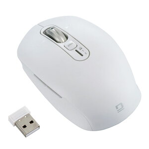 Digio 感動ホイールマウス Bluetooth・USB無線デュアル静音ボタンBlueLEDマウス Sサイズ ホワイト MUS-DKF239W