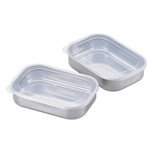 【2個セット×10セット】 フタ付ステンレス製角型容器 冷蔵庫にコンパクトに保存 15.5×10.5×3.8cm CKY-02X10 調理 料理 キッチン | 関連単語 ナイフ 網 こし 串蒸し 器 ネット 缶切り アイス コルク