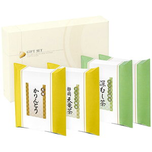 【5セット】 ドリップ緑茶・かりんとう詰合せ【深むし茶(3g×4袋)2箱・天竜茶(3g×4袋)・黒糖かりんとう15g各1箱】 2730-037X5