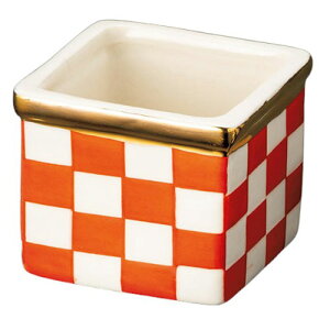 【10個セット】 ヤマコー 用美 業務用 手描き金縁市松珍味入 朱 yamaco26739X10 食器 | 関連単語 洋食器 青 小鉢 軽量 カップ 丸皿 電子レンジ対応 ギフト 割れにくい 陶器 パーティー 和風 大容量