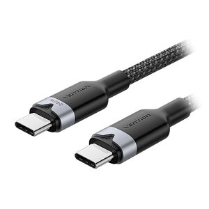 VENTION USB 2.0 C Male to C Male 5A�P�[�u�� 2m �A���~�j�E�������^�C�v eMarke�Ή� �u���b�N TR-1412