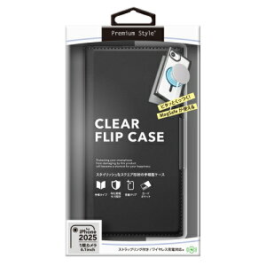 PGA iPhone 16e�p MagSafe�Ή� �N���A�t���b�v�P�[�X MagSafe�Ή����^�������O����� �u���b�N PG-25KMC01BK