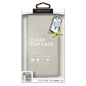 PGA iPhone 16e�p MagSafe�Ή� �N���A�t���b�v�P�[�X MagSafe�Ή����^�������O����� �X�G�[�h��/�O���[ PG-25KMC04GY