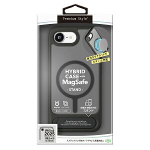 PGA iPhone 16e�p MagSafe�Ή� �X�^���h�t�n�C�u���b�h�P�[�X ���掋���ɍœK �}�O�Z�[�t�A�N�Z�Ή� �}�b�g�u���b�N PG-25KMH09BK