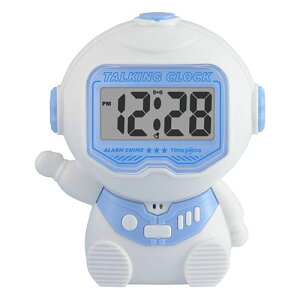 Time Piece �^�C���s�[�X �g�[�L���O�N���b�N �{�^���������ƌ��ݎ�������{��œǂݏグ �z���C�g×�u���[ TPC103-WB
