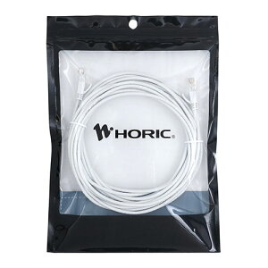 HORIC �z�[���b�N LAN�P�[�u�� UTP �J�e�S���[6A �X���� 5m CAT6A�Ή��̃X�����^�C�v �z���C�g LC50-122SW