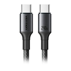 VENTION USB-C �� USB-C 1.5m �}�O�l�b�g�P�[�u�� �ő�240W 5A USB2.0 eMarker�Ή� �A���~�j�E������ �u���b�N TS-0207 PC �p�\�R�� �X�}�z �^�u���b�g | �֘A�P�� ssd �f�B�X�N hdd ���[�^�[ �A�_�v�^ �t���b�V