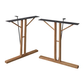 組み合わせを選べるダイニングテーブル　脚のバリエーションに天然木の風合いが感じられる木製脚が加わりました。立ち座りがしやすいT型はアクセントにスチールバーを使用し異素材の組み合わせがスタイリッシュなデ …