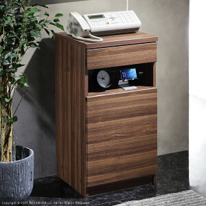 キャビネット 北欧 チェスト 配線収納付きリビングキャビネット 〔ステラキャビネット〕 幅40cm ファックス台 電話台 ルーター収納 Fax台 モデム収納 プリンターラック プリンター台 チェス