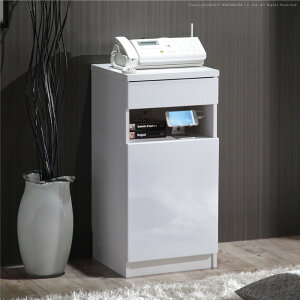 キャビネット 白 リビング収納 配線収納-ロビンキャビネット 幅40cm チェスト サイドボード モデム収納 ルーター収納 鏡面 白家具 ホワイト コンパクト収納 扉収納 収納ボックス リビング 引