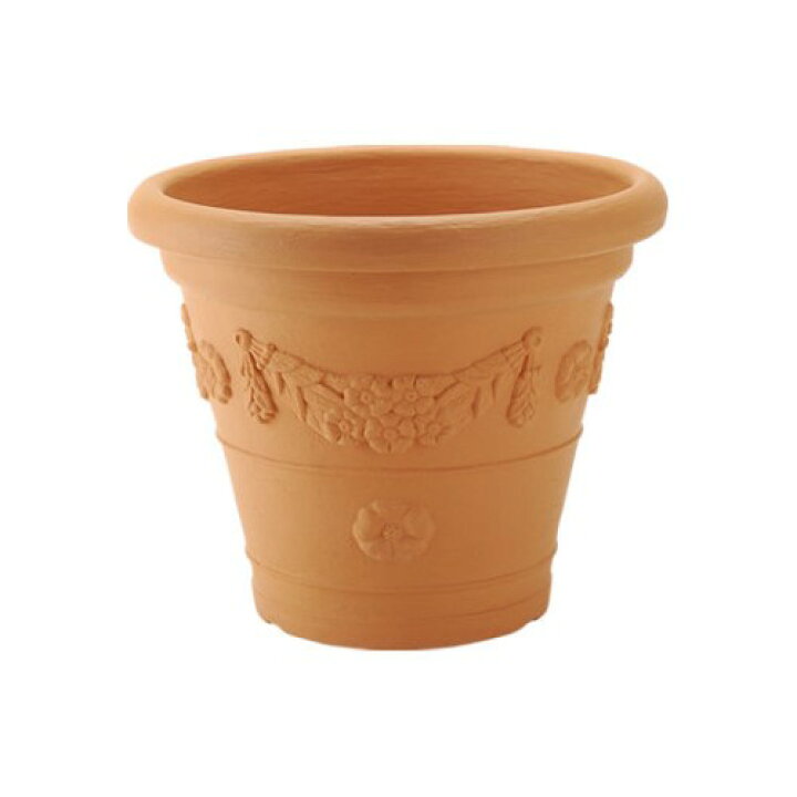 楽天市場 鉢 プランター 大型 職人が手作りで彫り上げたようなレリーフをあしらった テラコッタ 調 家庭菜園 アンティコ鉢55型 ブラウン Br 創造生活館