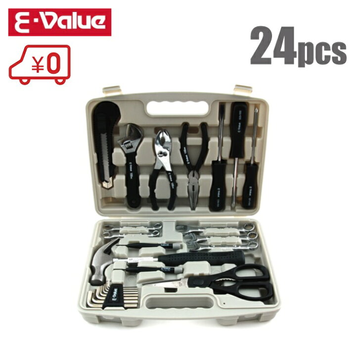 楽天市場】E-Value 工具セット ツールセット ETS-24H ケース付 作業 