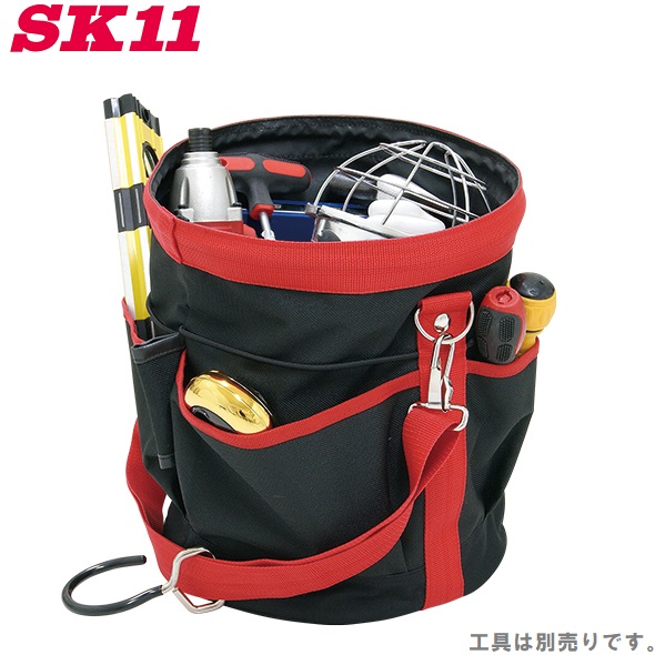 SK11 フック付 電工バケツ SD-27HO [工具バッグ ツールバッグ 工具入れ 道具入れ 収納 アウトドア] | Ｓ．Ｓ．Ｎ