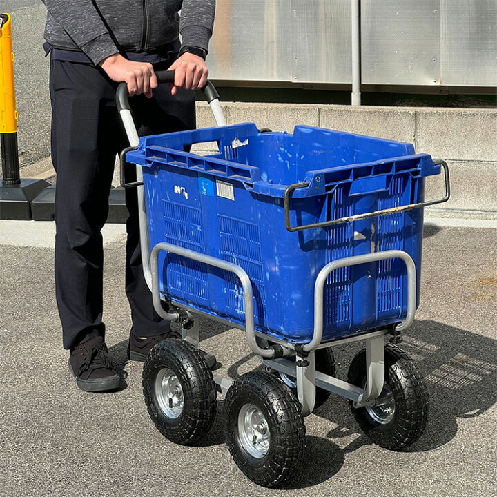 楽天市場】伸縮 ハウスカー でかタイヤ付き コンテナカー 農業用台車 