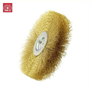 SK11 六角軸真鍮ホイル 100mm サビ落とし 塗装はがし バリ取り 汚れ落とし 電動ドリルアタッチメント 軸付