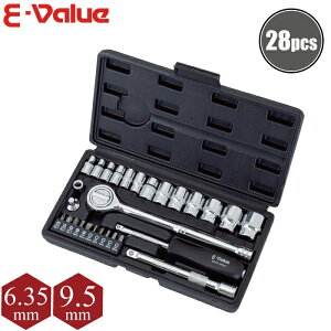 E-Value �\�P�b�g�����`�Z�b�g 1/4 3/8 6.35mm 9.5mm ESR-2328B �H��Z�b�g �c�[���Z�b�g ���`�F�b�g�����`�Z�b�g �r�b�g�Z�b�g �\�P�b�g�Z�b�g