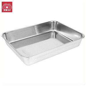 SK11 高級 パーツトレイ ステンレス製 パーツトレー SUS304鋼 外寸350×265×60mm 容量約4.7L パーツ洗浄トレイ 部品洗浄 容器 SPT-N35