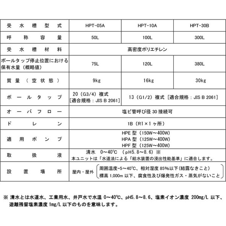 ー品販売 エバラポンプ HPT-30B 水道加圧装置用受水槽 300L 高密度ポリエチレン 荏原製作所 家庭用 給水ポンプ用 加圧ポンプ用タンク seedpotatoes.com.au