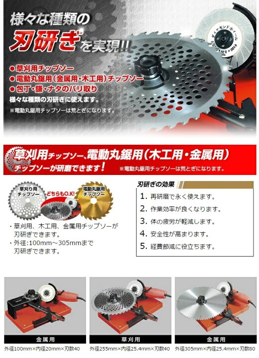 楽天市場】ニシガキ チップソー 研磨機 早研ぎ N-845 草刈機 替刃 
