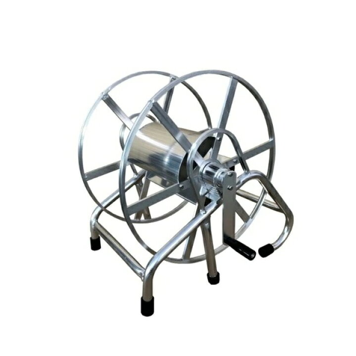 楽天市場】アルミ製 ホース巻き取り機 8.5mm×150m 1/4より戻し付 動噴 