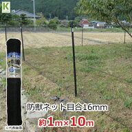 防獣ネット 黒 1m×10m 目合16mm 長さ10m アニマルネット 侵入防止ネット 動物 猫 網 害獣 対策 囲い 動…