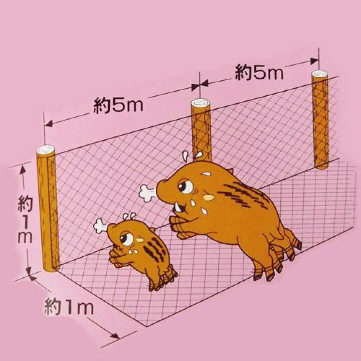 楽天市場】猪鹿ネット 2m×50m 1.6mm 防獣ネット アニマルネット 害獣 