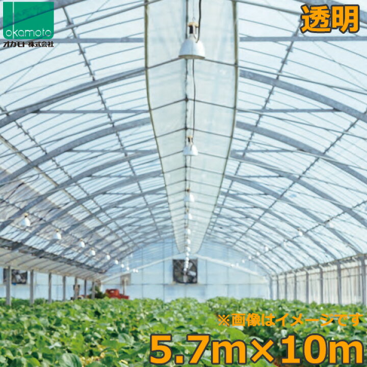 楽天市場】ビニールハウス 農ビ 透明 5.7×10m 0.1mm厚 農業用ビニール  