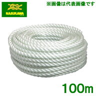 生川 ナイロンロープ 14mm×100m 3つ打 牽引ロープ 係船ロープ 繋留 ホーサー リードロープ