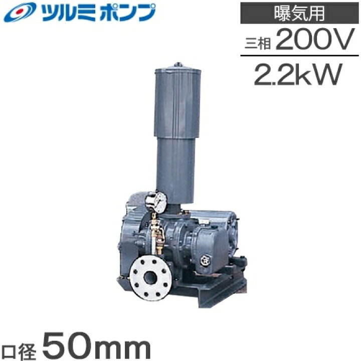 楽天市場】ツルミポンプ ルーツブロワー RSA-50 2.2kw 三相200V 50mm 