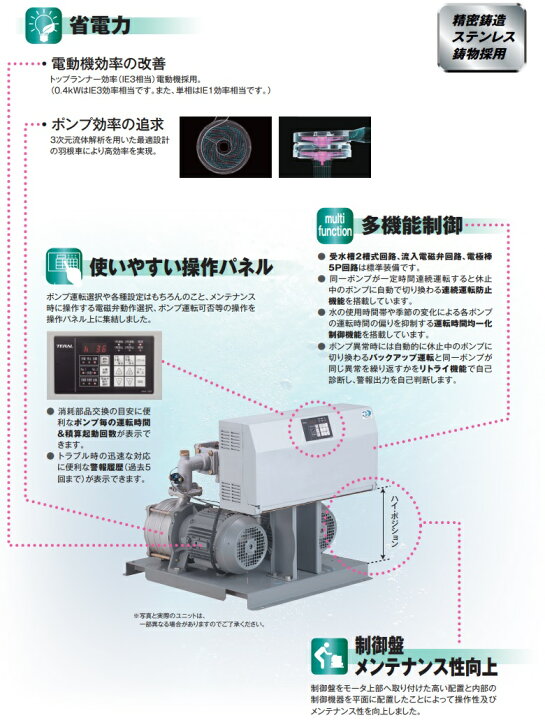 楽天市場】テラル 加圧給水ポンプ NX-LAT321-5.4S 100V 単独定圧運転 