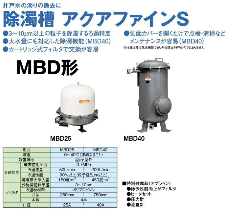楽天市場】川本ポンプ 井戸ポンプ用 除濁槽 ろ過器 アクアファインS 