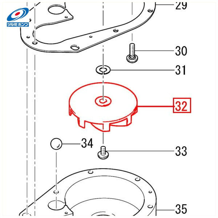楽天市場】ツルミポンプ PU型水中ポンプ用 羽根車 40PU2.15S/40PUA2 