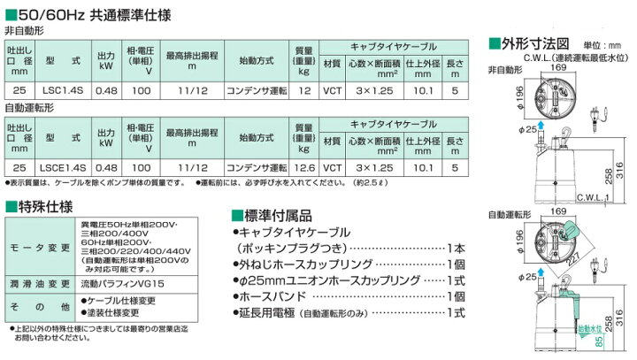 楽天市場 ツルミポンプ 水中ポンプ 100v 小型 汚水 排水ポンプ 低水位排水 Lsc1 4s 25mm 家庭用 工事用 電動水抜きポンプ 残水排水 ｓ ｓ ｎ