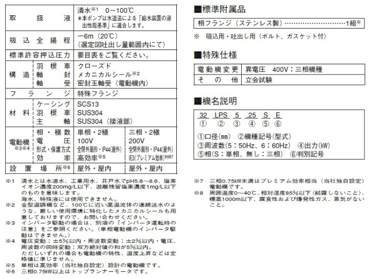 楽天市場 エバラ ラインポンプ 25lps5 15e 25mm 0 15kw 50hz 0v 荏原 循環ポンプ 給水ポンプ Lps E型 ｓ ｓ ｎ