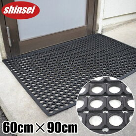 滑り止めマット 屋外 雪 有孔ラバーマット 60×90cm 玄関マット すべりどめマット 樹脂 雪国マット ぬかるみ スリップ防止 転倒防止 プールマット