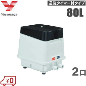 安永 浄化槽ブロアー 80L エアーポンプ EP-80 2口 家庭用 ブロワー EP-80HN2Tの後継機種 エアポンプ 浄化槽ポンプ