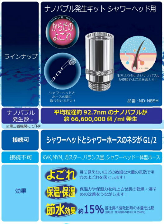 楽天市場】日本電興 ナノバブル発生キット シャワーホース シャワー 